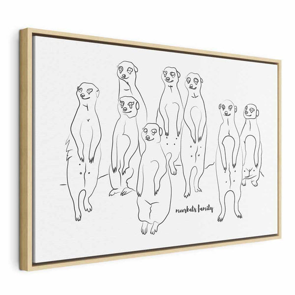 Quadro - Animal Patrol (1-part) - Meerkats on Black and White Background