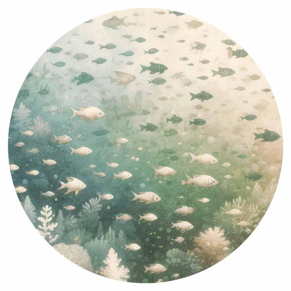 Carta da parati rotonda - The marine world