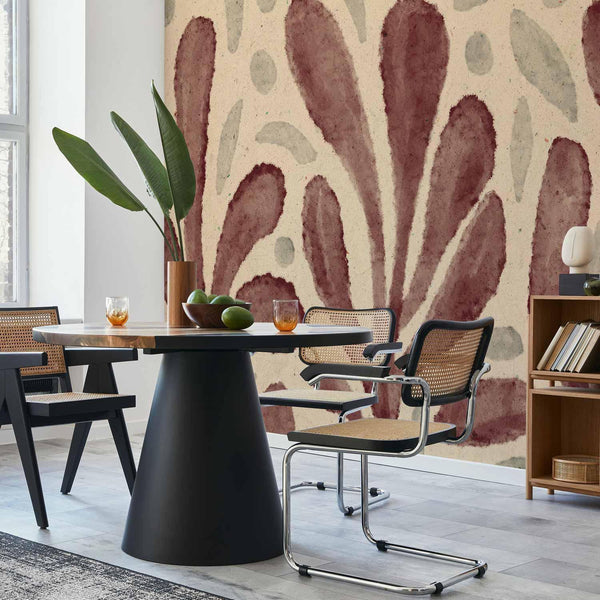Carta da parati - Leaves and spots – large vibrant shapes inspired by Matisse