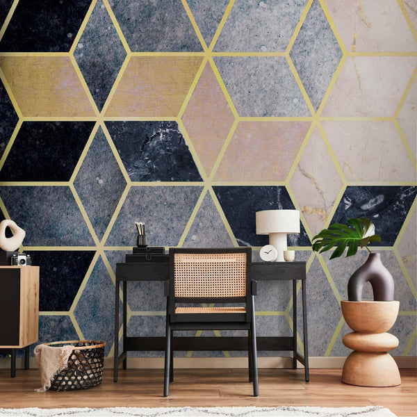 Carta da parati - Blue Geometric Pattern