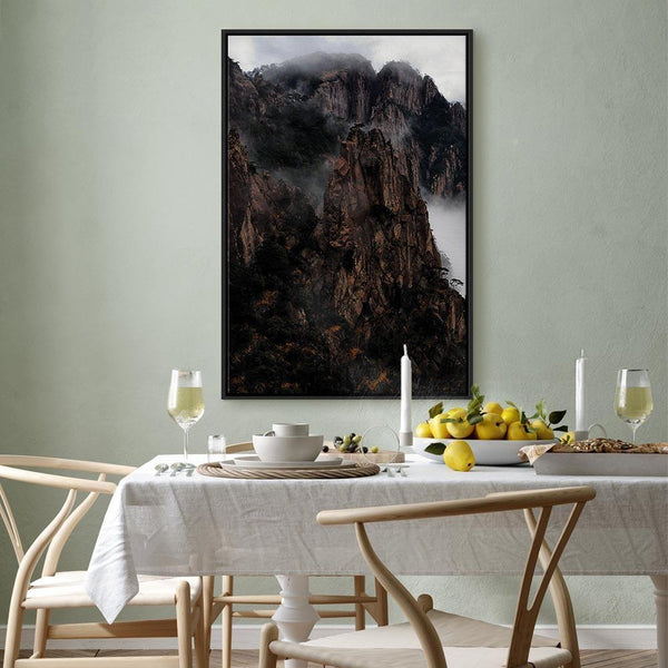 Quadro - Heart of Mountain Landscape (1-part) - Clouds Amid Rocks