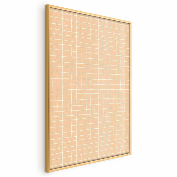 Poster - Lines and Noise - a wavy grid in shades of orange