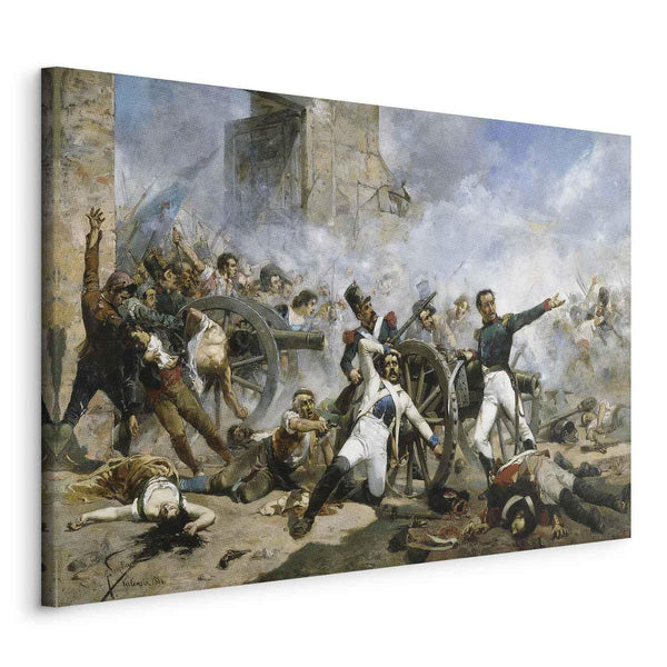 Quadro - Joaquín Sorolla y Bastida – The death of Pedro Velarde y Santillán during the defence of the Monteleon Artillery Barracks