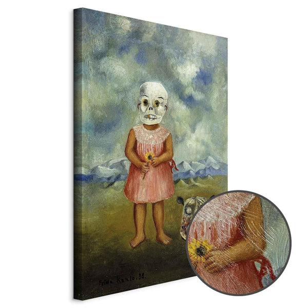 Quadro - Frida Kahlo – Girl with Death Mask (She Plays Alone)