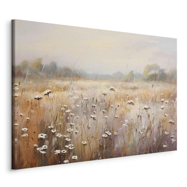 Quadro - Impressionist meadow – field landscape in a pastel colour palette