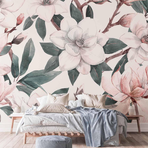 Carta da parati - Watercolor Magnolias - Second Variant