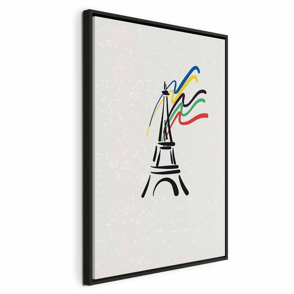 Quadro - Eiffel Tower and Colorful Ribbons