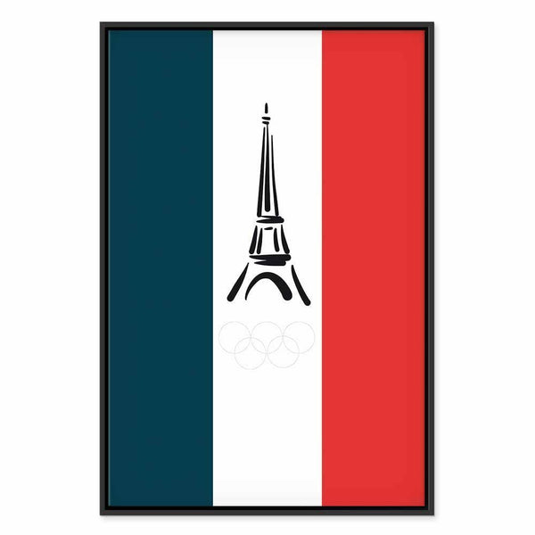 Quadro - French Flag With Graphic Eiffel Tower