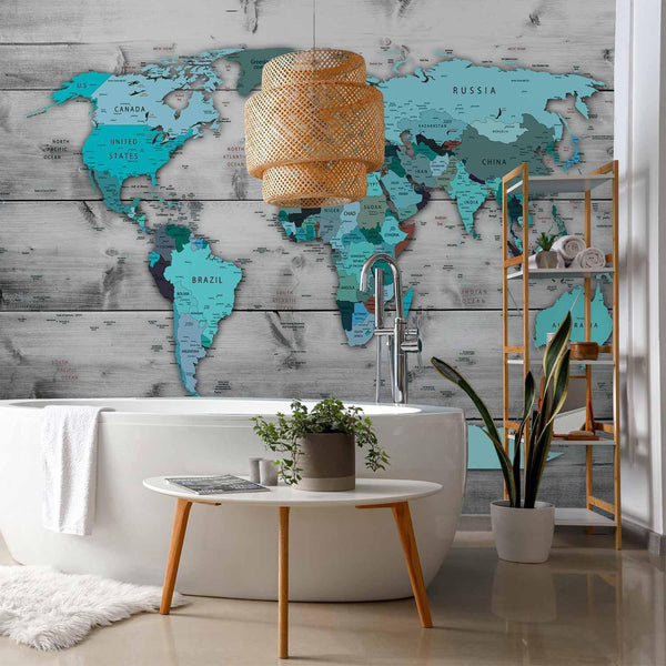 Carta da parati - World Map: Blue Continents