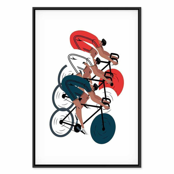 Quadro - Cycling Race Competitors on a Light Background - Illustration