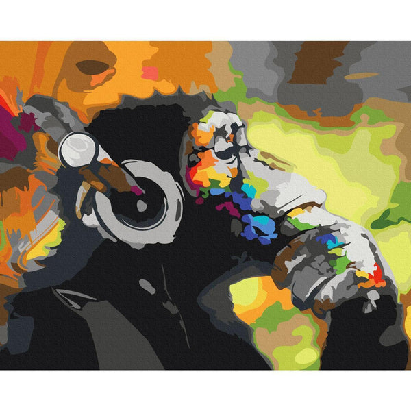 Quadro fai da te - Monkey In Headphones (Multi Colour)