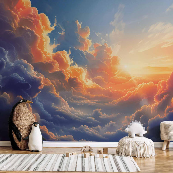 Carta da parati - Sunset Over a Cloudy Sea: A Wonderful Symphony of Colors
