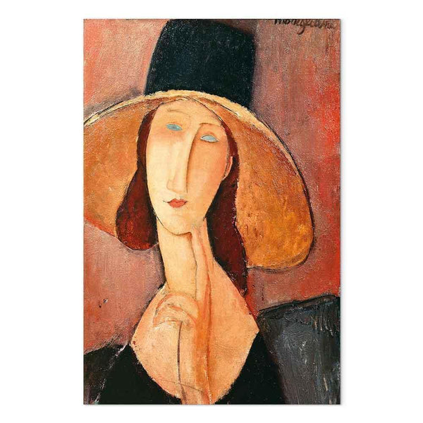 Quadro - Amedeo Modigliani – Portrait of Jeanne Hebuterne in a Large Hat