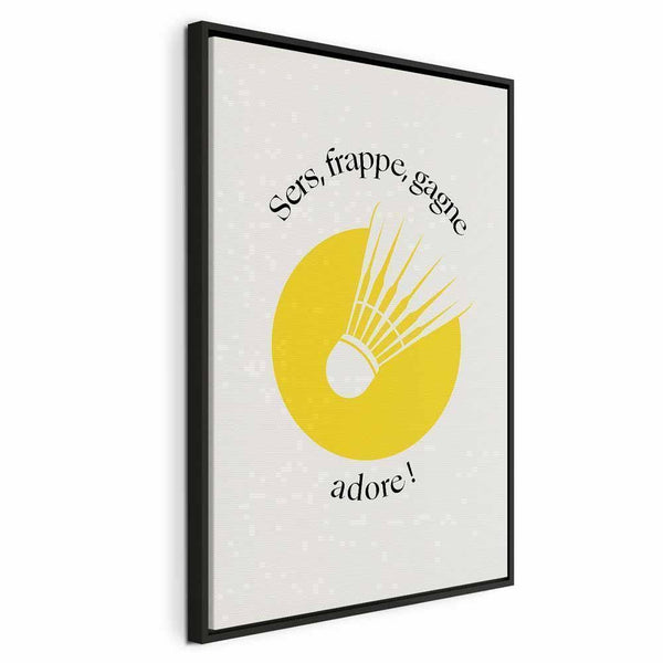 Quadro - Badminton Shuttlecock on a Yellow Circle Background