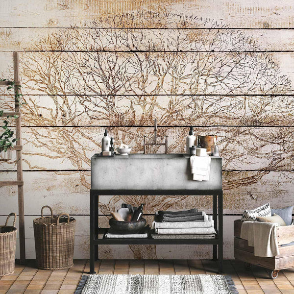 Carta da parati - Tree on Boards