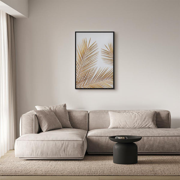 Quadro - Golden Palm Leaves (1 Part) Vertical