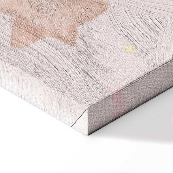 Quadro - Joyful Sky - Yellow Cheerful Stars with a Rainbow Against the Phases of the Moon in a Light Beige Sky Hue