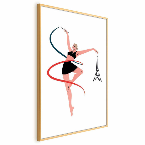 Poster - Illustration of a Woman with a Ribbon - Artistic Gymnastics