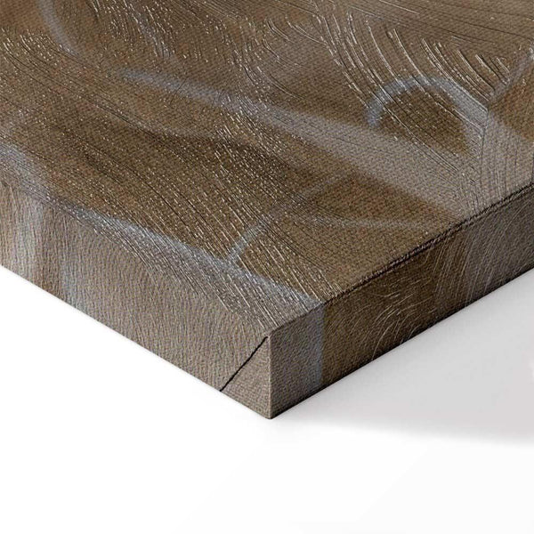 Quadro - Floral Ornaments Carved in Delicate Sepia and Brown Shades