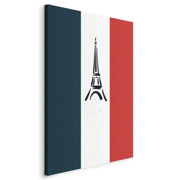 Quadro - French Flag With Graphic Eiffel Tower
