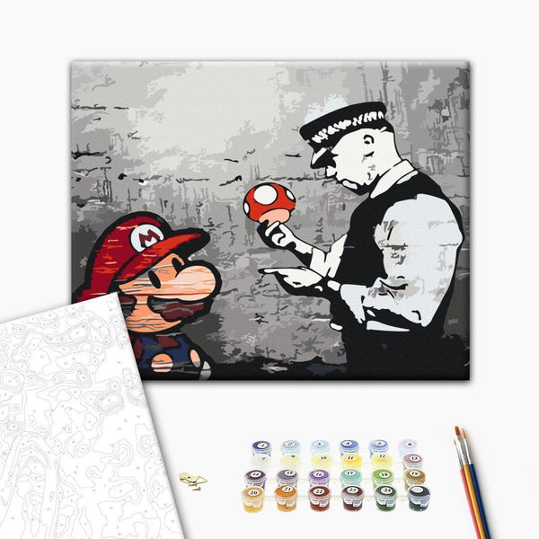 Quadro fai da te - Mario (Banksy)