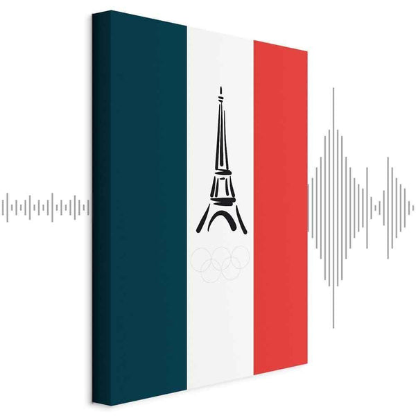 Quadro - French Flag With Graphic Eiffel Tower