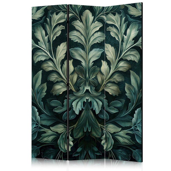Paravento - Dark Green Victorian Leaves - Botanical Carved Composition