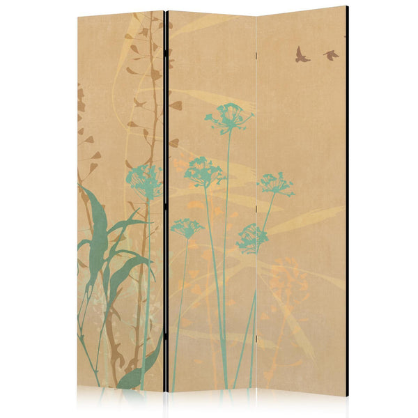 Paravento - Tiny Bird - Colorful Grasses in Golden Shades of Sunset