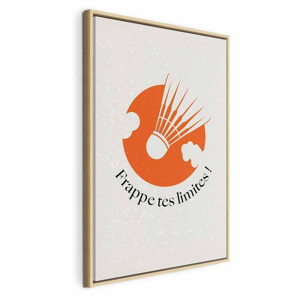 Quadro - Badminton Shuttlecock on an Orange Circle Background