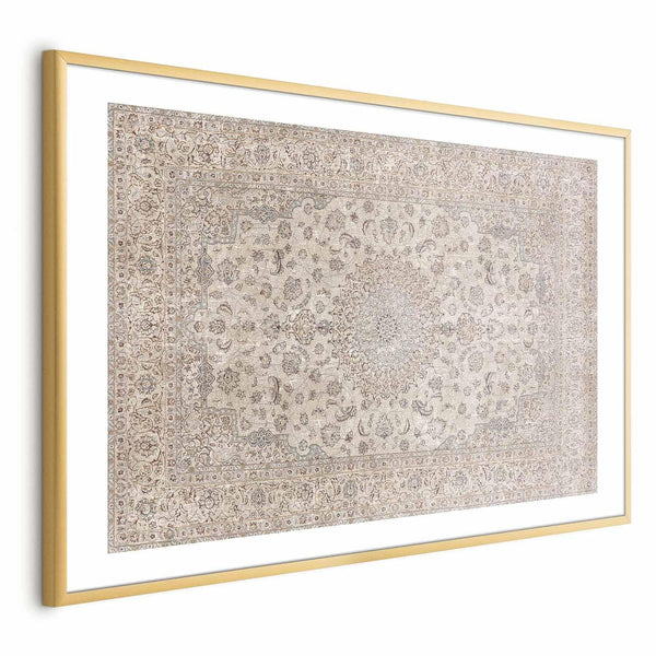 Poster - Sand Carpet - Worn Persian Rug with Rich Ornamental Motifs