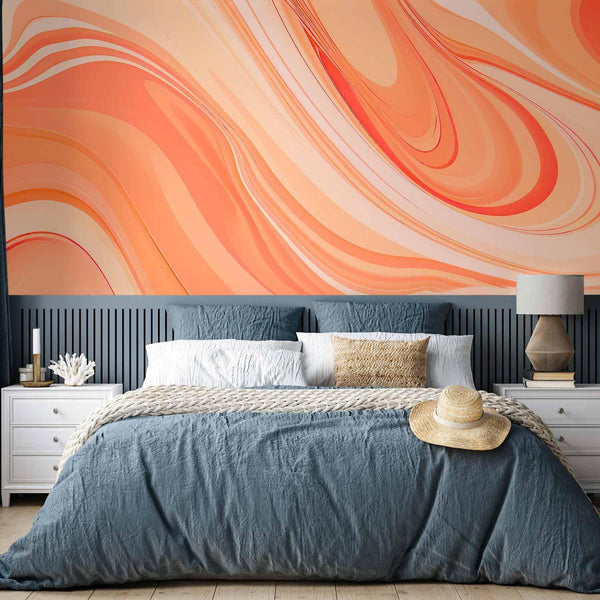 Carta da parati - Peach Abstraction - Abstraction with Smoothly Transitioning Colors in Orange Tones