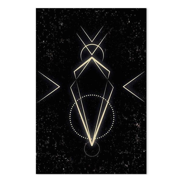 Quadro - Symmetry of Shapes (1-part) - Graphic Motif in Black Shade