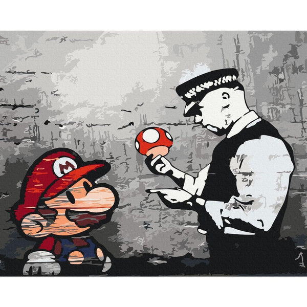 Quadro fai da te - Mario (Banksy)