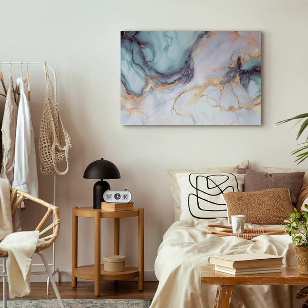 Quadro - Pastel stones - pink and blue structures on a marble base