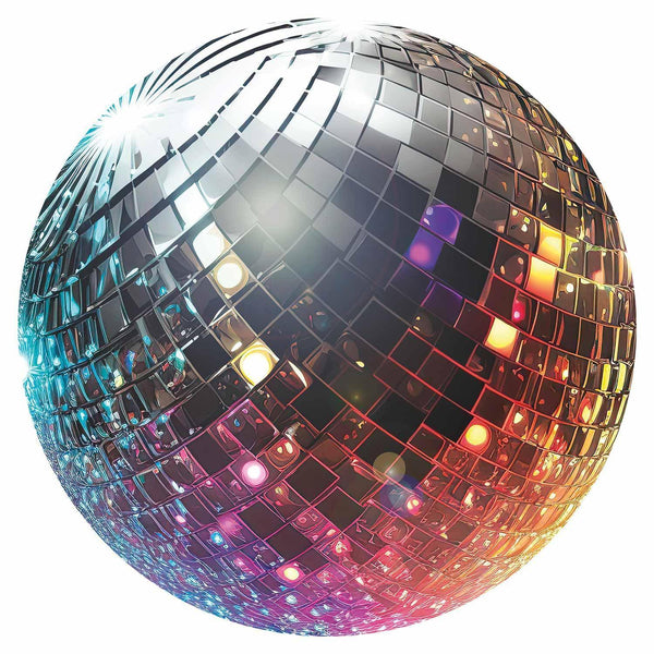 Carta da parati rotonda - Silver disco ball