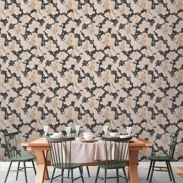 Tappezzeria murale - White and beige hares