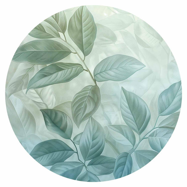 Carta da parati rotonda - Mint leaves: large botanical motif