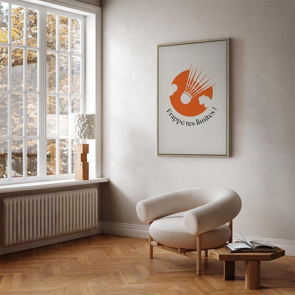 Quadro - Badminton Shuttlecock on an Orange Circle Background