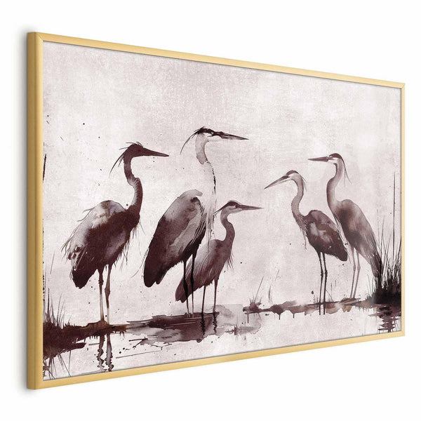 Poster - Herons Painted in Ink