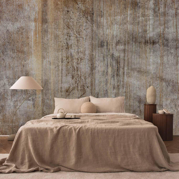 Carta da parati - Abstract beige - background with black textured concrete patterns
