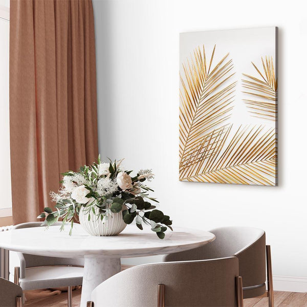 Quadro - Golden Palm Leaves (1 Part) Vertical