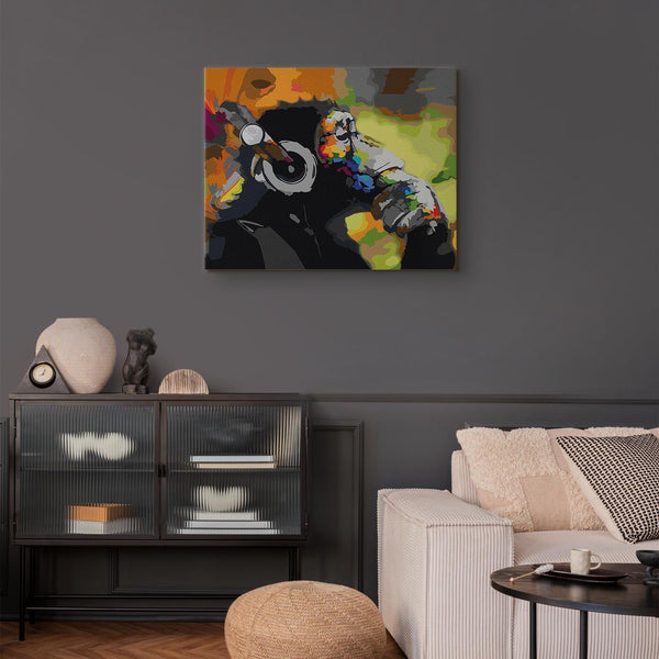 Quadro fai da te - Monkey In Headphones (Multi Colour)
