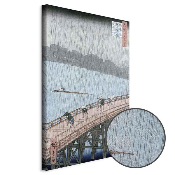 Quadro - Utagawa Hiroshige – Sudden Shower over Shin-Ohashi Bridge and Atake
