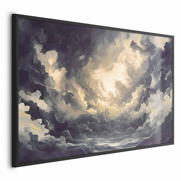 Poster - Epic Play of Light: The Sun Battling for Dominance Over the Clouds