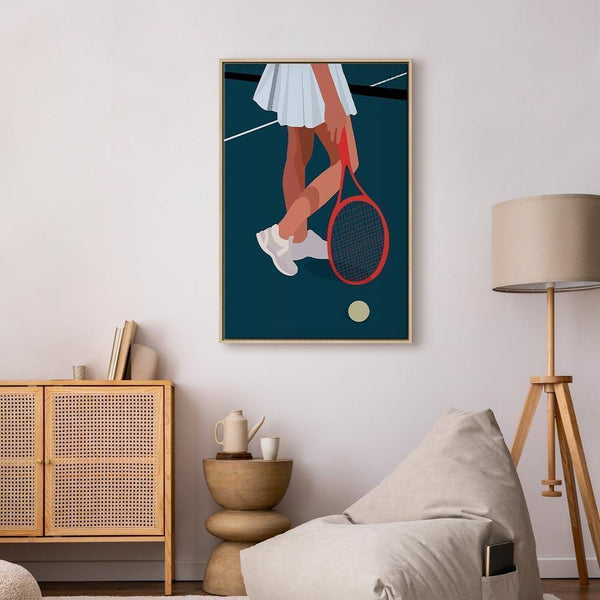 Quadro - Female Tennis Player With a Red Racket on the Court - Graphics
