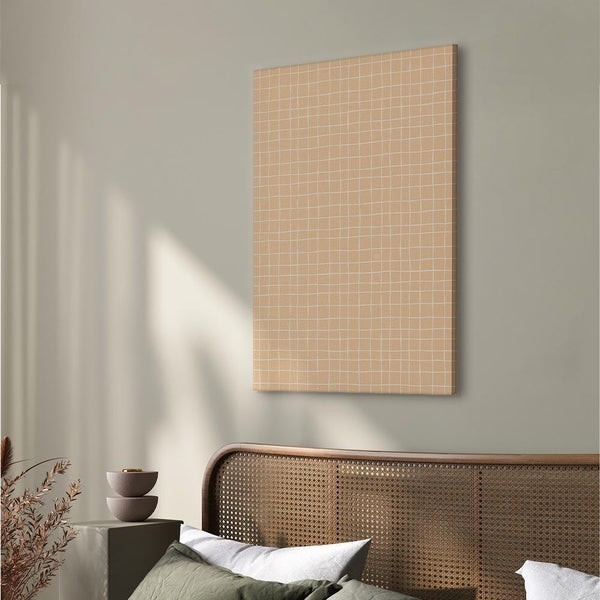 Quadro - Waving Lines - Creamy Grid on a Noisy Pastel Background