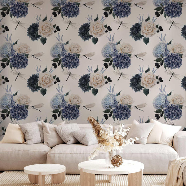 Tappezzeria murale - Roses and Hydrangeas