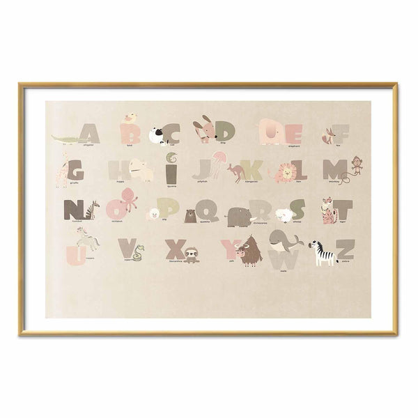 Poster - Beige Alphabet