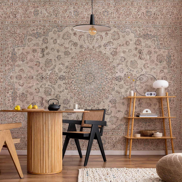 Carta da parati - Sand carpet - worn Persian carpet with rich decorative motifs