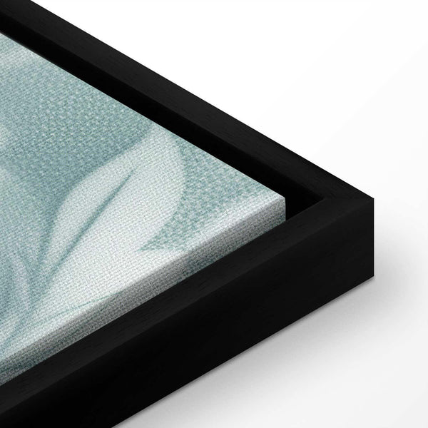 Quadro - Ornaments in Worn Muted Turquoises: Delicate Plant Pattern